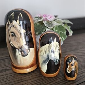 Set of 3 Horse Nesting Dolls